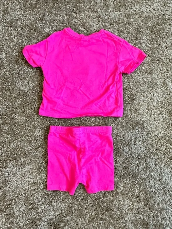 SHEIN Hot Pink Cat Graphic Two-Piece Pajama Set - Picture 2 of 4